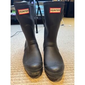 Hunter Original Short Rain Boots Matte Black Waterproof Rubber US 6 UK 4 EU 37